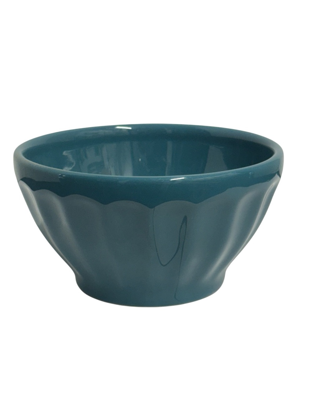 Anthropologie Dark Teal Ceramic "Latte" Cereal Bowl